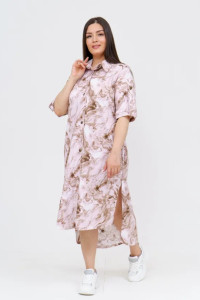 Платье-рубашка женское "Белль" 1287 кулирка (последний размер) коричневый 50