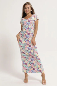 Платье женское "Симона 3" 1310-2 трикотаж (последний размер) листья 48,52