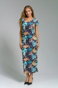 Платье женское "Симона" 1310 вискоза (последний размер) тропики 44,46,52
