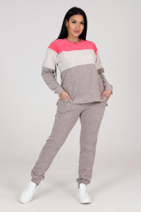 Костюм двойка женский "Домашний" КМ-514 махра (последний размер) коралл 50,52