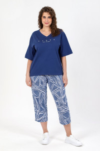 Костюм двойка женский "Котлин-2" кулирка (последний размер) индиго 60,62