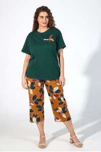 Костюм двойка женский "Арника-2" кулирка (последний размер) темно-зелёный 48,50