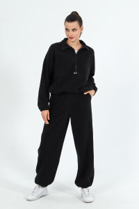 Костюм двойка женский "Скай-2" флис (последний размер) чёрный 54