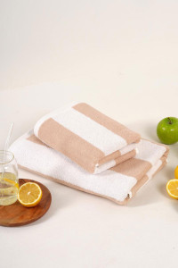 Набор махровых полотенец Urban Family "Полоски бежевые" 2 шт.