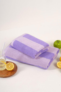 Набор махровых полотенец Urban Family "Полоски фиолетовые" 2 шт.