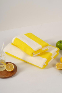 Набор махровых полотенец Urban Family "Полоски желтые" 2 шт.