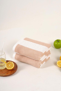 Набор махровых полотенец Urban Family "Полоски бежевые" 2 шт.