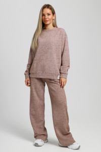 Костюм двойка женский "Салли" футер 3-х нитка (последний размер) бежевый однотон 48