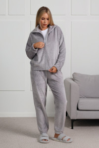 Костюм двойка женский "Лео-2" велсофт (последний размер) серый 54