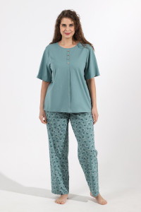 Костюм двойка женский "Лиам-1" кулирка (последний размер) зеленый 52,56