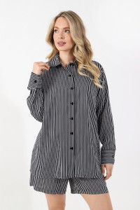 Костюм двойка женский "Тропический рай-1" штапель (последний размер) черный 50,52