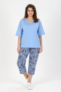 Костюм двойка женский "Котлин-2" кулирка (последний размер) голубой 60