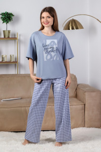 Пижама женская "Веста-1" кулирка (последний размер) серый 50