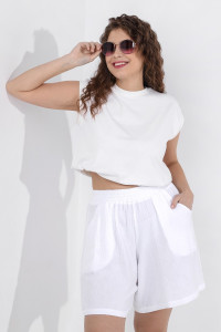 Шорты женские "Виола-2" муслин (последний размер) белый 48,52