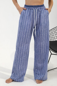 Брюки женские "Полоса-1" кулирка (последний размер) синий 48