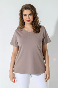 Футболка женская "Базис-6" кулирка с лайкрой (последний размер) бежевый 46
