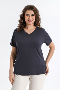 Футболка женская "Базис-5" кулирка с лайкрой (последний размер) антрацит 52,54,58