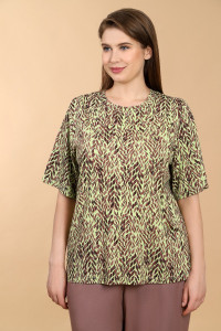 Футболка женская "Дыхание лета-3" вискоза (последний размер) зеленый 54