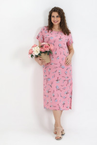 Платье женское "Розмарин-3" штапель (последний размер) розовый 46,50