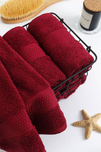 Полотенце махровое гладкокрашеное "Бордовый"