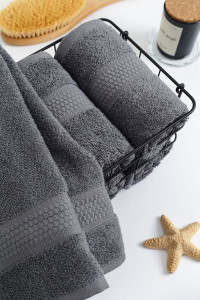 Полотенце махровое гладкокрашеное "Серый"