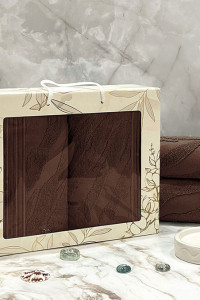 Набор махровых полотенец "Сафари" 03-107 коричневый 2 шт.