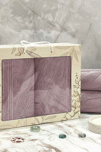 Набор махровых полотенец "Сафари" 07-157 темно-фиолетовый 50х90 см (2 шт.)