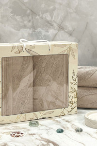 Набор махровых полотенец "Сафари" 08-176 темно-бежевый 50х90 см (2 шт.)