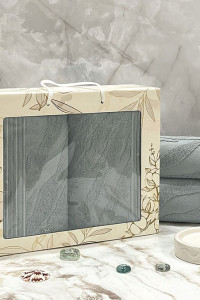 Набор махровых полотенец "Сафари" 08-179 серый 50х90 см (2 шт.)