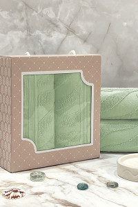 Набор махровых полотенец "Сафари" 08-193 светло-зеленый 30х70 см (2 шт.)