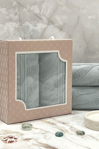 Набор махровых полотенец "Сафари" 08-179 серый 30х70 см (2 шт.)