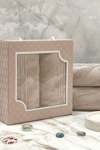 Набор махровых полотенец "Сафари" 08-176 темно-бежевый 30х70 см (2 шт.)