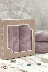 Набор махровых полотенец "Сафари" 07-157 темно-фиолетовый 30х70 см (2 шт.)