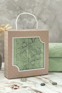 Набор махровых полотенец "Фиалка" 08-193 светло-зеленый 30х70 см (2 шт.)