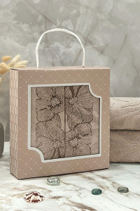 Набор махровых полотенец "Фиалка" 08-176 темно-бежевый 30х70 см (2 шт.)