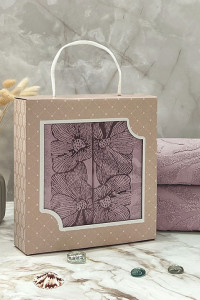 Набор махровых полотенец "Фиалка" 07-157 темно-фиолетовый 30х70 см (2 шт.)