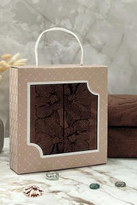 Набор махровых полотенец "Фиалка" 03-107 коричневый 30х70 см (2 шт.)