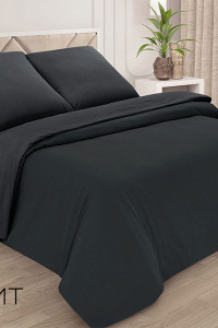Пододеяльник классический поплин однотонный графит