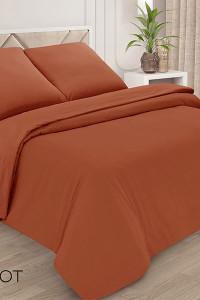 Пододеяльник классический поплин однотонный терракот