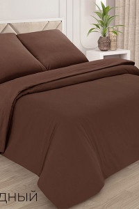 Пододеяльник классический поплин однотонный шоколадный