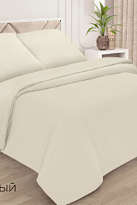 Пододеяльник классический поплин однотонный сливочный