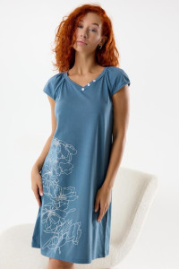 Сорочка женская "Нежность И" кулирка (р-ры: 48-62) индиго