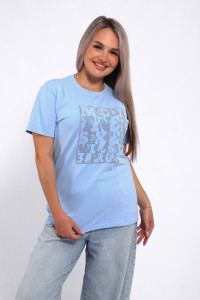 Футболка женская Ф-00711 кулирка (р-ры: 42-60) голубой