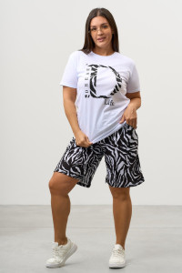 Костюм двойка женский КД-00453 кулирка (р-ры: 42-60) черный-белый