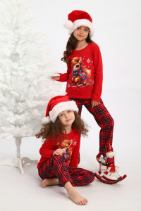 Пижама детская МЛШ "Лошадка" кулирка (р-ры: 116-146) красный