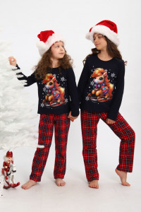 Пижама детская МЛШ "Лошадка" кулирка (р-ры: 116-146) синий