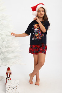 Пижама детская МЛШ "Лошадка-2" кулирка (р-ры: 128-164) синий