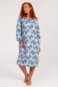 Сорочка женская ФТ-10 "Мадина" футер с начесом (р-ры: 50-60) индиго