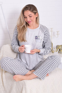 Пижама женская 1248 махра (р-ры: 42-56) серый