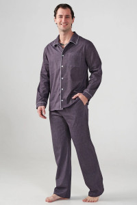 Пижама мужская "Лён" 2417-К кулирка (р-ры: 48-58) капучино